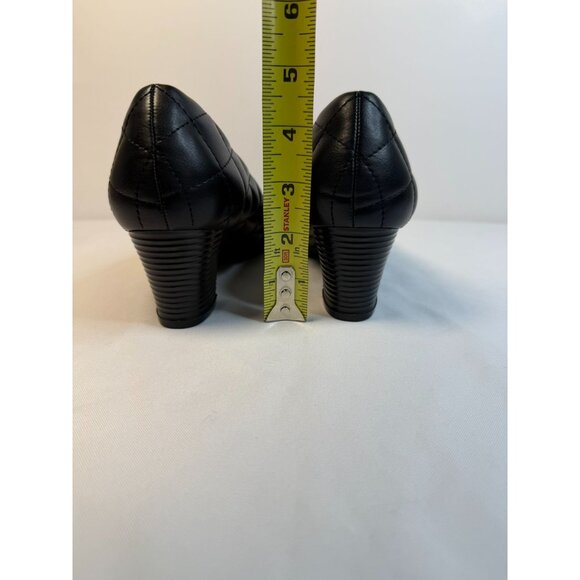 HHTCAL Womens Pump Size 7.5M Black Chunky Heels Comfortable Dressy Career Shoes - Picture 9 of 12